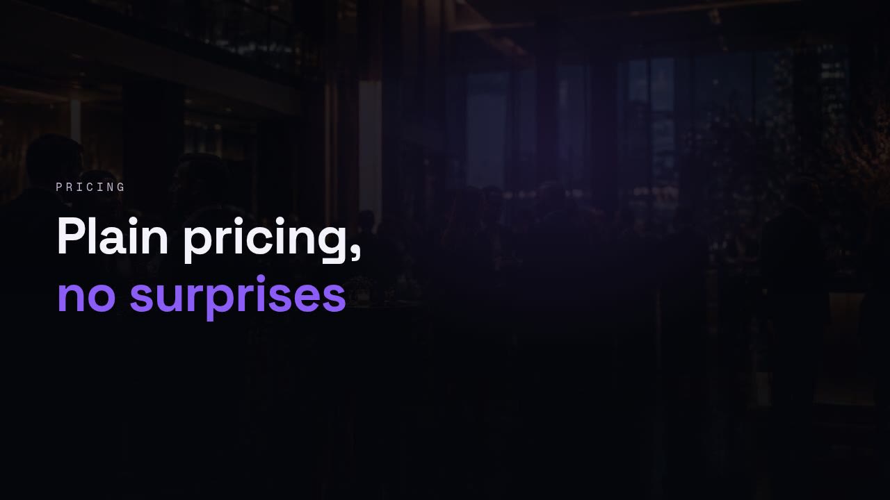Still from the video: Organisers: pricing & paying