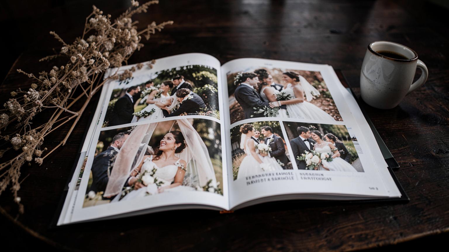 A printed Snova event magazine open on a table